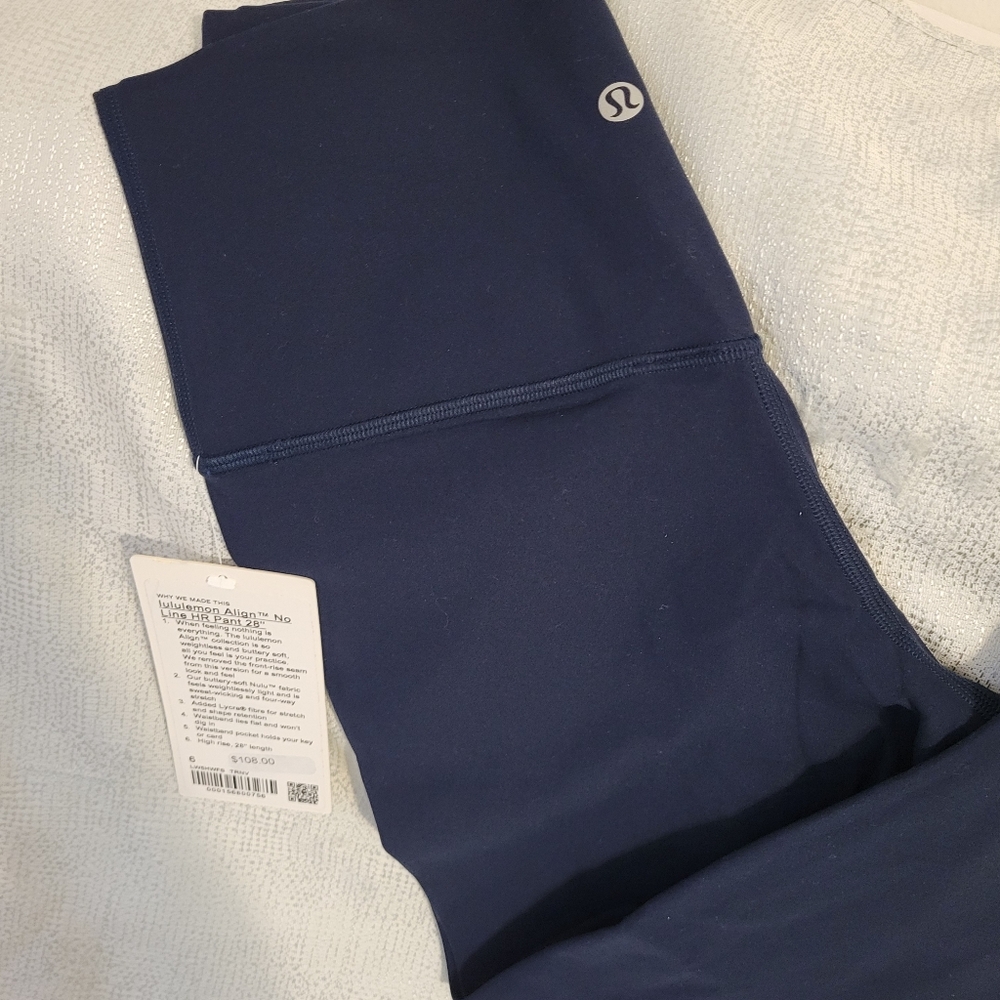 Lululemon Align Navy Leggings size 6 lenghr 28 New with tags - Picture 10 of 12